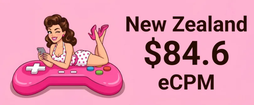 Lospollos Adult Games TOP-20 by eCPM: New Zealand leads
